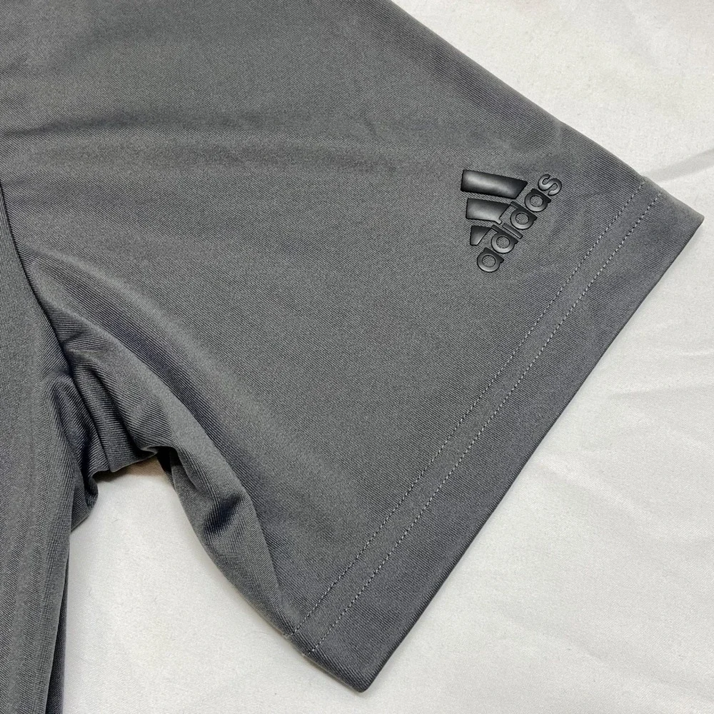 Adidas Polo Shirt Men's XL‎ Gray Short Sleeve Logo Performance Golf Top GUC